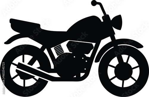 black silhouette a motorbike on white background.eps