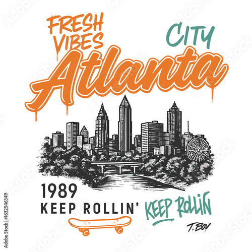 Atlanta city skyline fresh vibes design