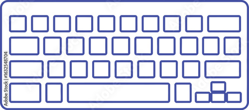 Vector art of simple keyboard, a computer input device for typing and communication, perfect for technology and officerelated designs and illustrations