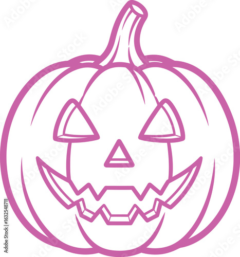 Vector art of jack o lantern pumpkin drawing, a spooky halloween symbol, perfect for autumn decoration and traditional holiday celebration in october season