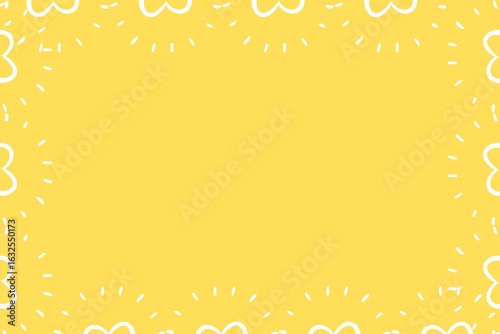 Yellow Floral Doodle Border Background Template