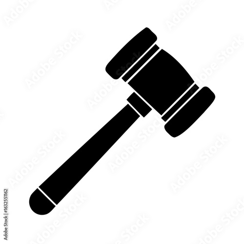 Black Silhouette of a Gavel Symbolizing Justice and Legal Proceedings