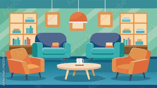 A lounge area with plush couches and armchairs perfect for relaxing or studying.