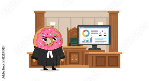 Anxious Donut Judge Presides Over Justice With Analytical Insights
