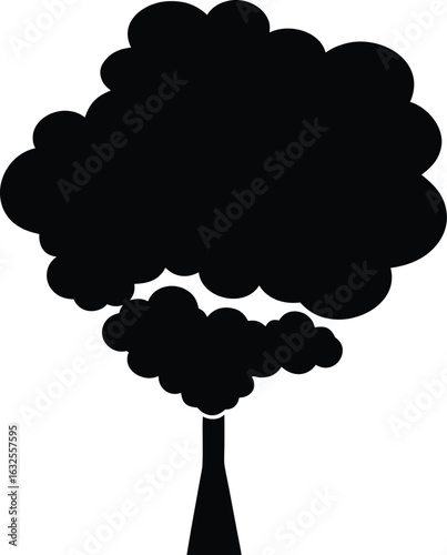 black silhouette a pollution cloud on white backgr.eps