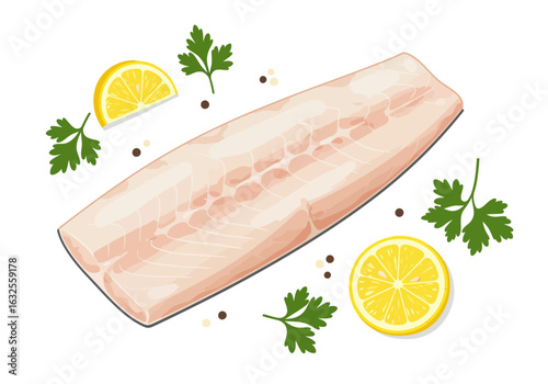 Fresh Raw Fish Fillet Ready for Cooking.