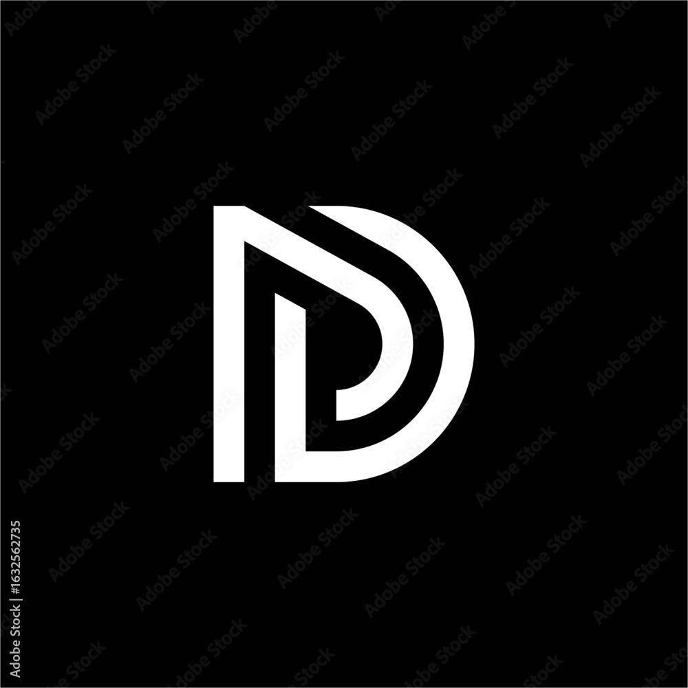 Obraz premium A modern and elegant interlocking DP or PD logo. The sleek, stylized letters create a dynamic and professional aesthetic, perfect for a brand focused on innovation and sophistication.