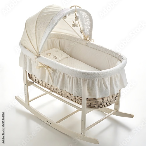 baby carriage on white background