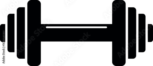Black dumbbell icon fitness strength training symbol