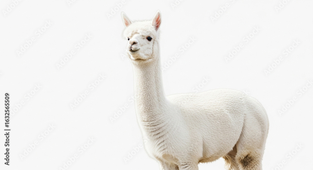 Fototapeta premium close up of a white alpaca
