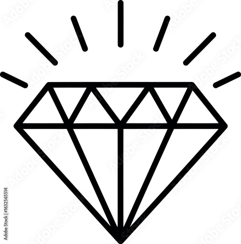 Sparkling diamond icon luxury value brilliance