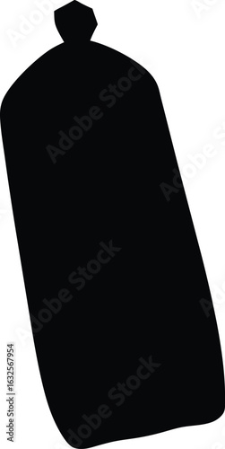 black silhouette a sleeping bag on white backgroun.eps