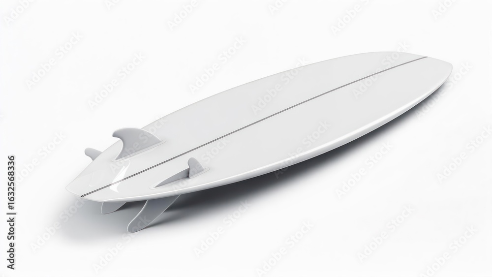 Obraz premium White surfboard, back view