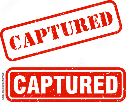 Captured Grunge Rubber Stamp Icon for Arrest, Caught, or Seized Concepts