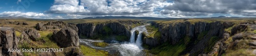 Iceland waterfall adventure hdr 360° panorama