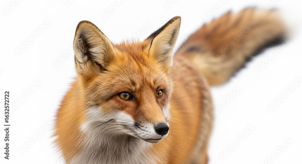 Fototapeta premium red fox isolated on white