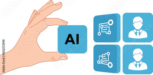 Ai integration concept artificial intelligence technology hand