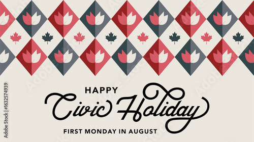 Tableau sur toile First Monday in August is celebrated as civic holiday in Canada, background desi