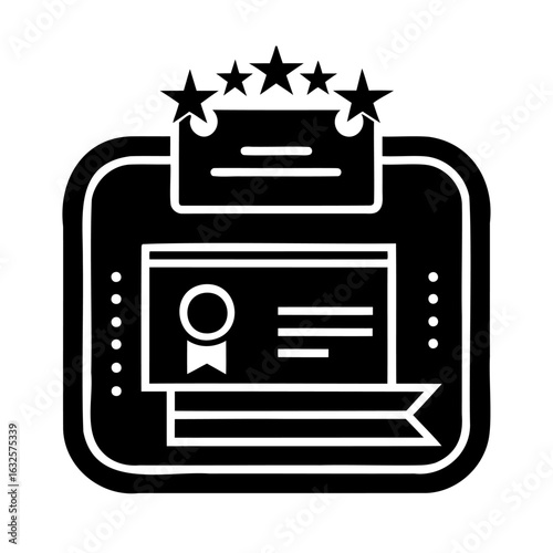 Award Certificate Icon Representing Achievement and Excellence in Performance