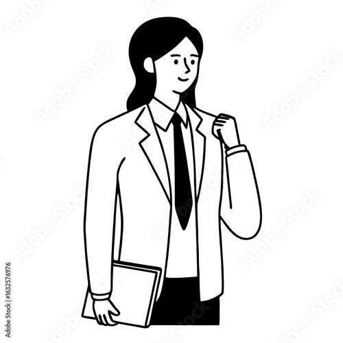 Professional woman in business suit isolated on white background