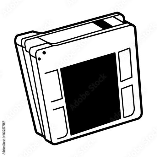 Vintage film slide for photography presentation isolated on white background
