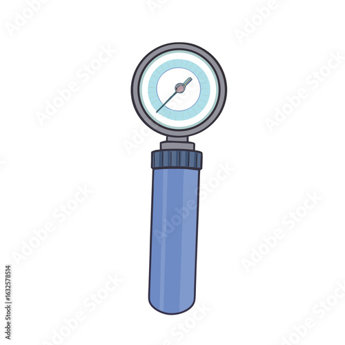 Blue grip strength meter with circular gauge vector