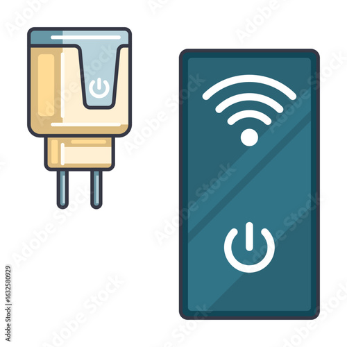 Smart Home Devices – Vector Illustration of Plug and Controller. Smart Home Devices – Vector Illustration of Plug and Controller