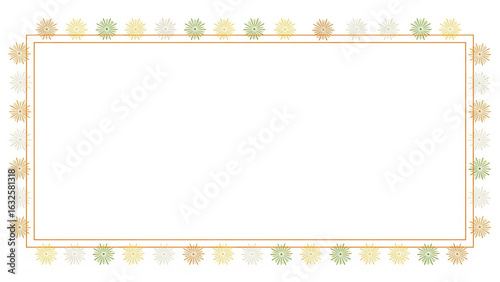 A square frame with a border of leaves and flowers