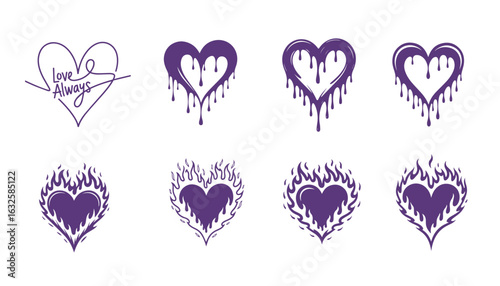 Y2k glamour heart tattoo . goth 2000s style. Vector hand drawn icon. 90s, 00s aesthetic. Pink, tattoo, teenage, black colors.
