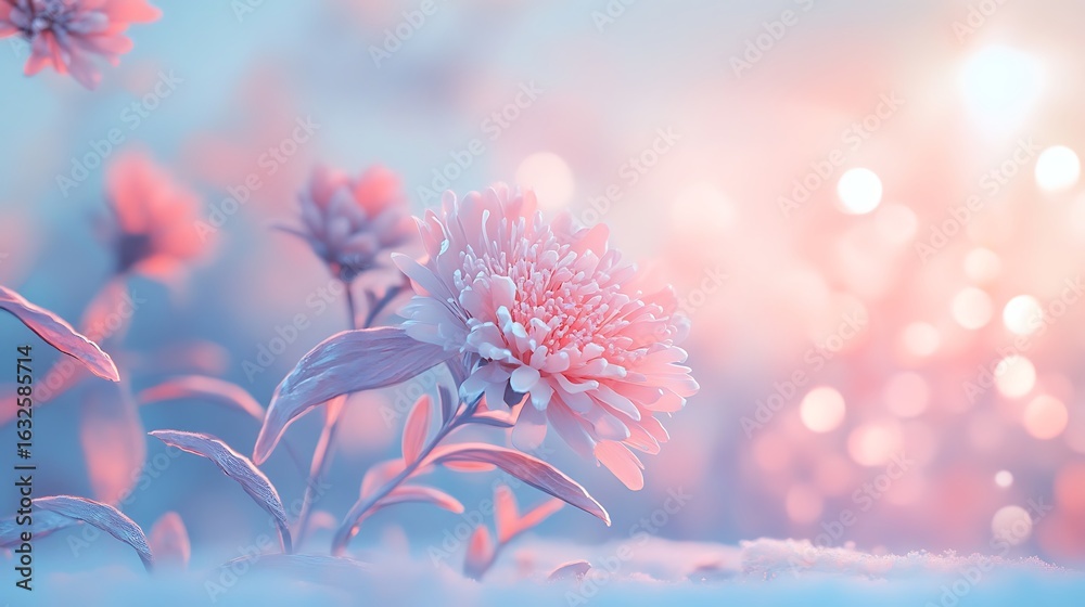 Fototapeta premium Stunning pink petals blend with vibrant blue tones high resolution picture