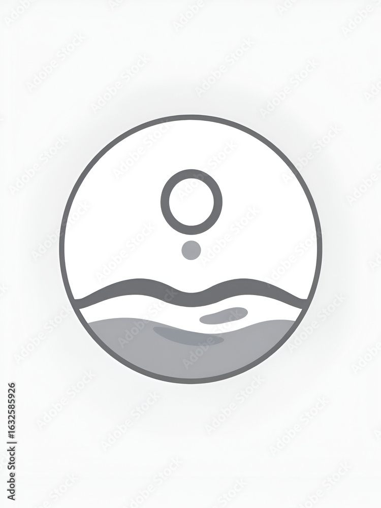 Obraz premium Abstract shape outline icon. Concave