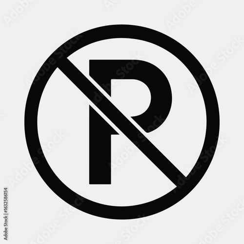Free Download Silhouette no parking symbol prohibition sign vector illustration - GFXLoad