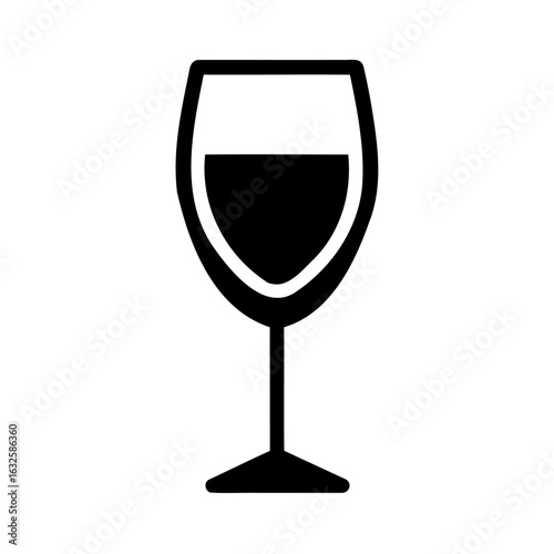 Elegant Glassware Silhouette Filled with Dark Red Wine for Sophisticated Celebrations