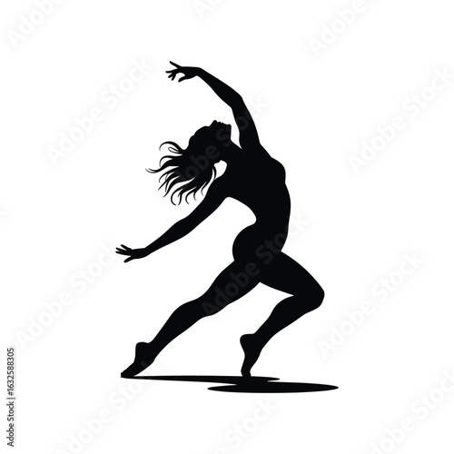 Elegant silhouette of a dancer in motion