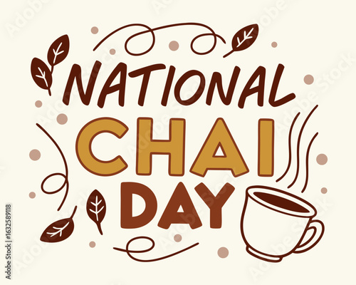 Celebrating National Chai Day with a Warm Cup and Festive Decorations a Cozy Celebration