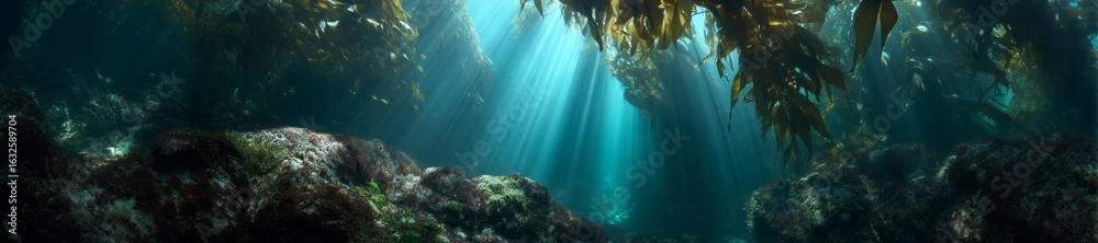 Fototapeta premium Underwater hdr panoramas ocean depths nature
