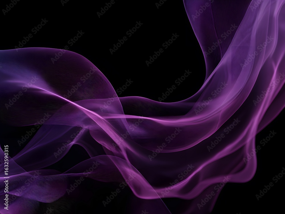 Naklejka premium Dark Purple Flowing Smoke Abstract