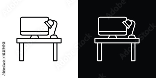 Workspace icon line symbol concept, vector illustration