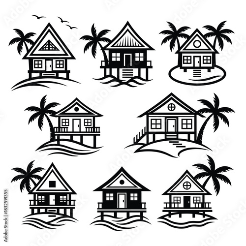 Tropical Beach House Designs Illustrations of Island Homes