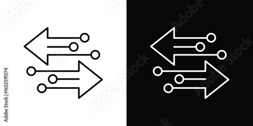 Transfer arrows icon line symbol concept, vector illustration