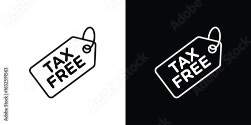 Tax free icon line symbol concept, vector illustration