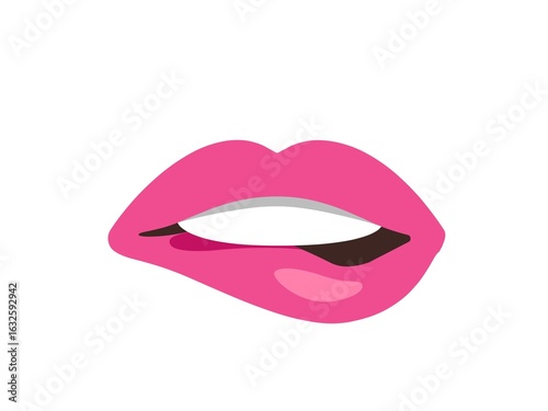 red lips isolated on white
