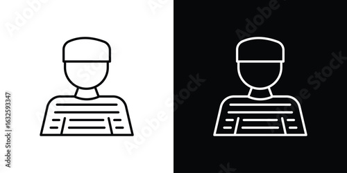 Prisoner icon line symbol concept, vector illustration