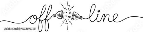 Offline mode vector illustration unplugged connection disconnect sign