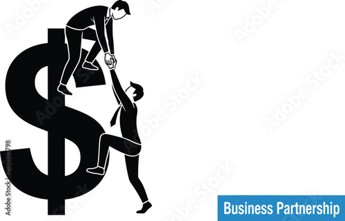 Business partnership teamwork collaboration for financial success help