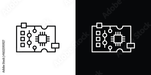 PCB icon line symbol concept, vector illustration