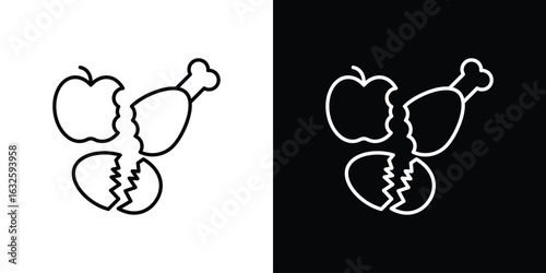 Organic waste icon line symbol concept, vector illustration