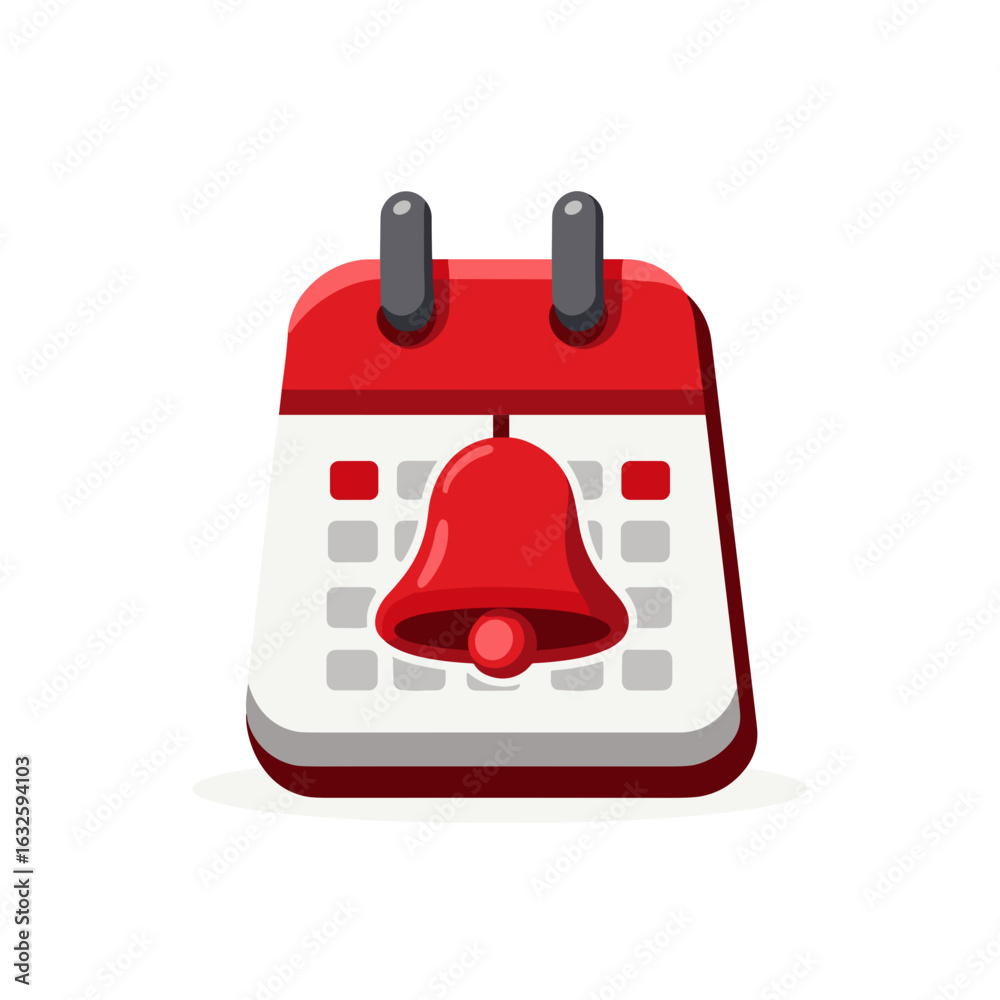 Fototapeta premium Calendar with alarm bell design for reminders and events in a modern style