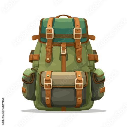 Backpack with multiple compartments ideal for outdoor adventures and hiking trips in natural landscapes
