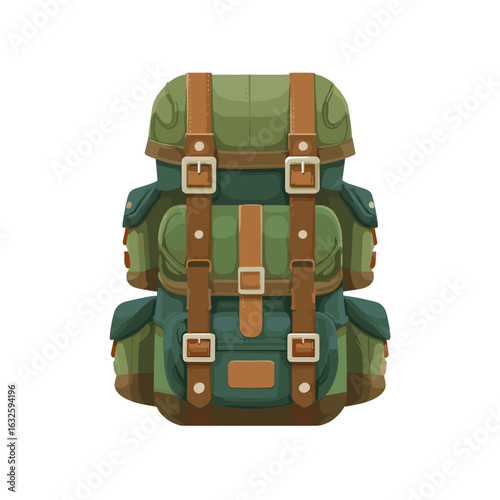 Backpack designed for outdoor adventures and hiking trips with multiple compartments and durable straps